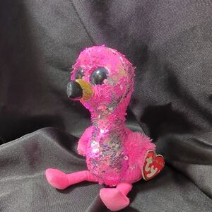Ty Flippables Shimmering Pink Flamingo Plush Pinky